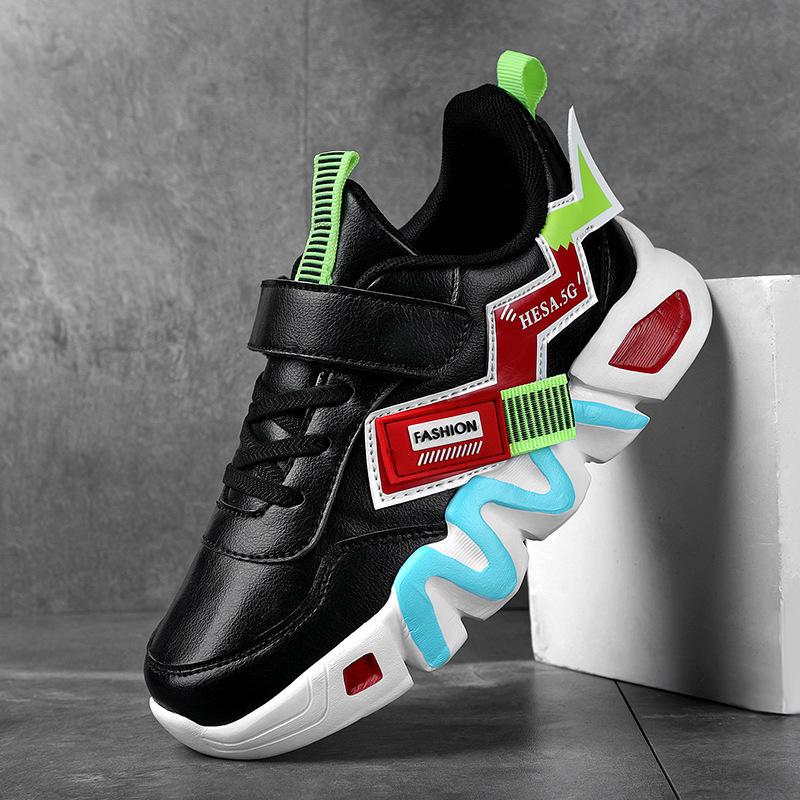 Kids Shoes Spring Newest Spring Newest Leather Soft Sneakers Boys Breathable Mesh Casual Shoes 30