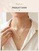 Elegant French Vintage Cross Necklace with Zircon for Women, Gold Plated Baroque Crucifix Thin Link Chain Religious Gift