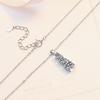 925 Sterling Silver Plated Pt950 Gold Pendant Women's Light Luxury High-end Moissanite Necklace Collarbone Chain 2026