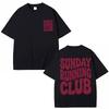 Sunday Running Club Graphic T-Shirt Men Women Sporty Jogging Vintage Summer T Shirts Oversized Cotton Casual T Shirts