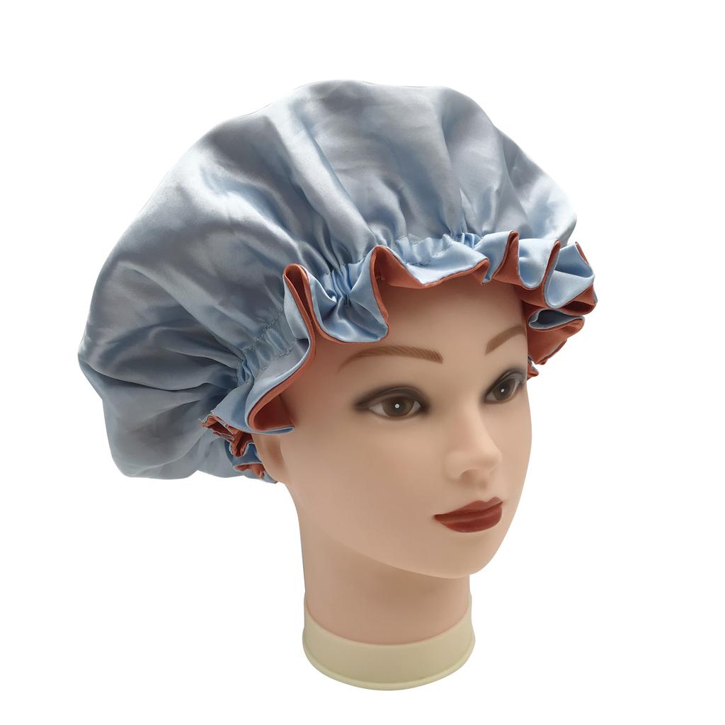 100% Silk Hair Weave Bonnet Satin Designer Bonnets Double Layer Hair Bonnets