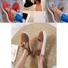 Chaussures élégantes pour femmes à franges et bout rond, ballerines décontractées avec bride en T, design gladiateur