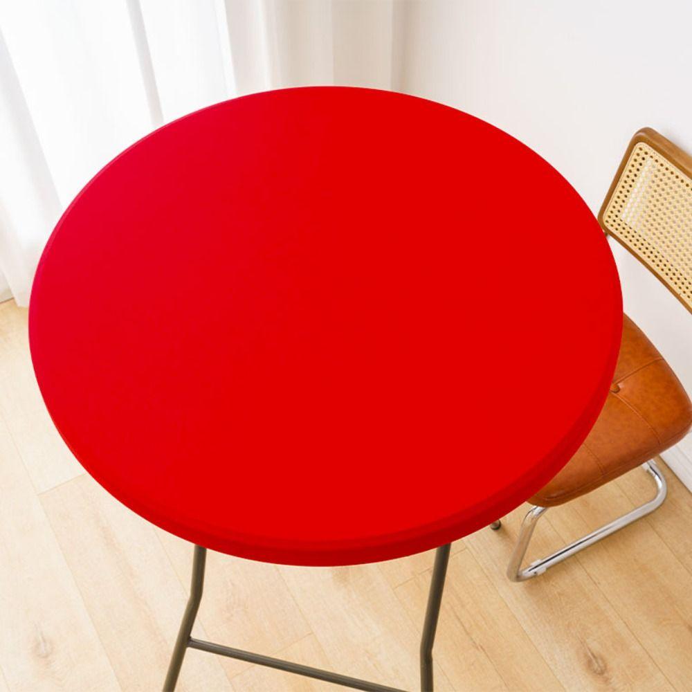 

Waterproof Dining Tablecloth Round Table Mat Easy To Clean Elastic Table Cover Table Decorations 60CM синій