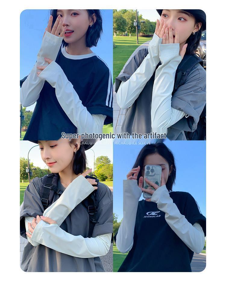 Ice Silk Sun Protection Arm Sleeves for Women - UV-Resistant Sleeve Covers for Summer Driving and Cycling