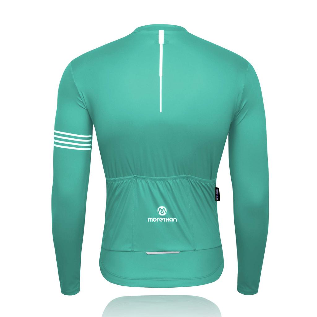 Morethan Cycling Jersey Road Bike Summer Windbreaker Long Sleeve (Light Blue/S/Men's) (Quick-Drying/Reflective Material/Pockets) LVP-016