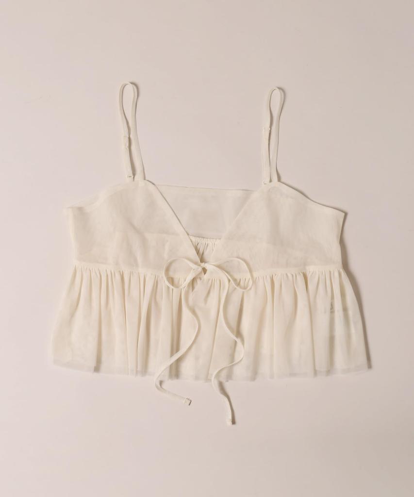 WEGO PHILLY Front Size White Ivory Camisole, Ribbon, Tulle, Cute, Women's, F,