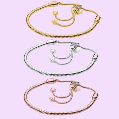 S925 Sterling Silber Armbänder Pave Star Slider Armband mit Stoffbeutel geeignet zum Verschenken an Freunde