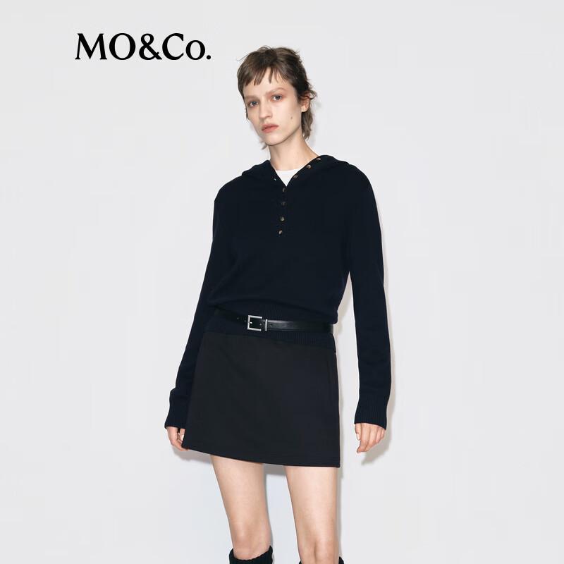MO&Co. Women's 100% Wool Hooded Sweater