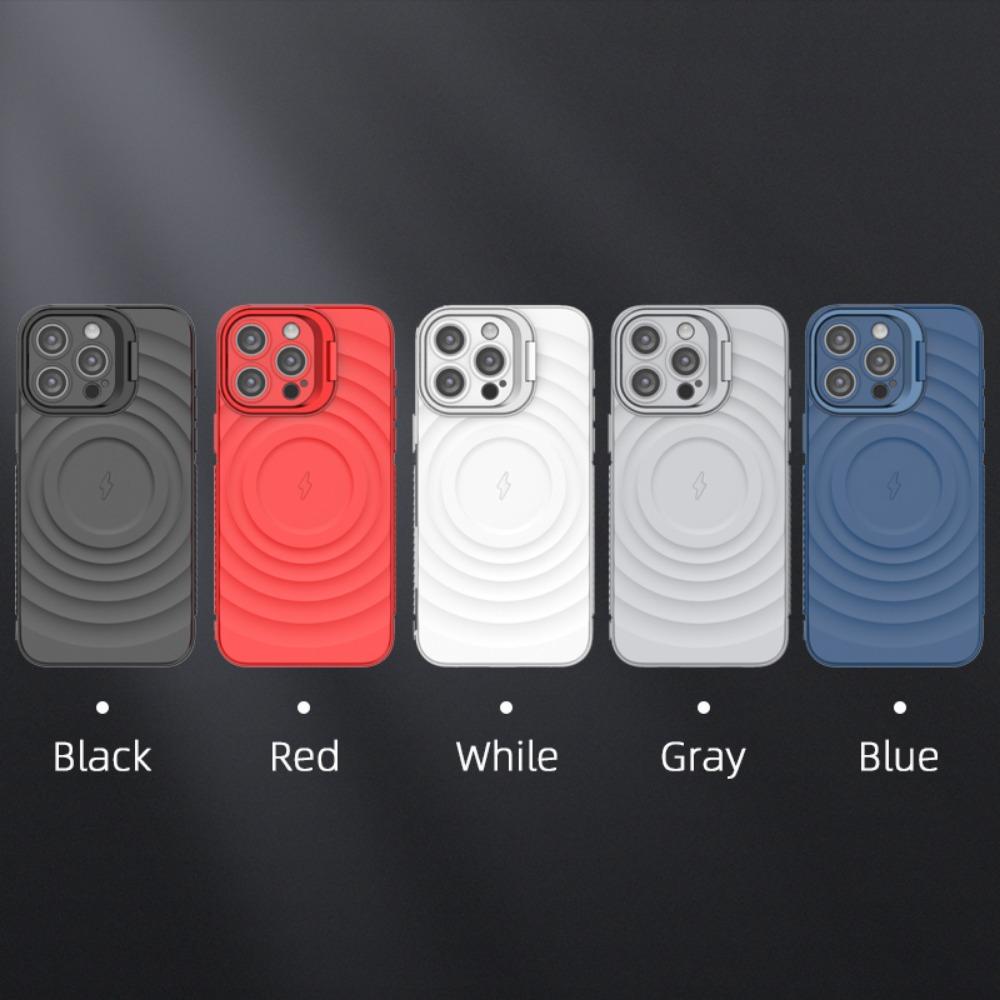 New Anti-Drop Magnetic Case for iPhone 16 Pro Max iPhone15 14 13 iPhone 17 Air Wireless Charging Kickstand Shell Silky Touch Wave Pattern Cover