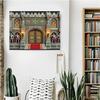 A Polyester Background for the Castle Entrance  a Medieval Wall Hanging for Home  Room and Party Decoration