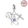 Copper Egyptian Symbol Eye of Horus Ankh Knot of Isis Pendant Compatible With Authentic Charm Bracelets Women Do It Yourself Jewellery Gift