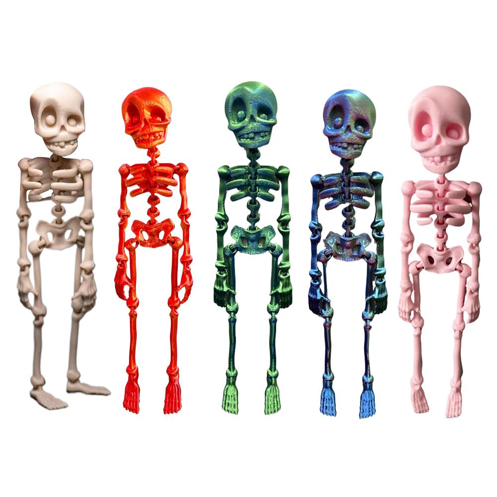 Mini Colorful Skeleton Fridge Magnets Funny Halloween Bone Decor Magnetic Toys Refrigerator Home Halloween Party Decoration