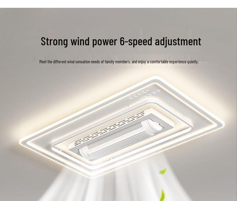 Modern Smart Leafless Ceiling Fan with Tricolor Light and Voice Control for Living Room/Bedroom, 110V, 36 inches