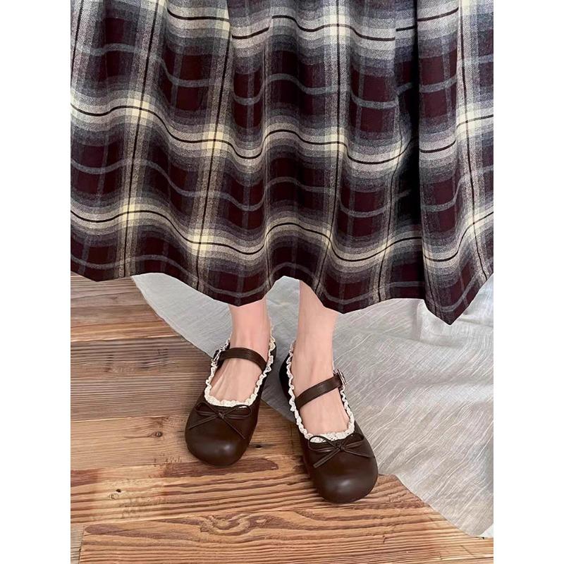 

Туфли Мэри Джейн на круглом каблуке с кружевом, новые, с ремешком на одной пряжке и бантом, одинарные туфли, студенческая униформа, кожаные туфли 40 темно-коричневого