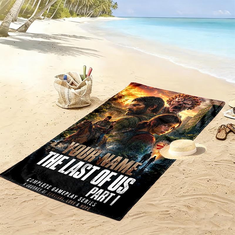 Name Custom The Last Of Us Print Beach Towel, Large Soft Quick Dry Towel for Beach Camping Swimming