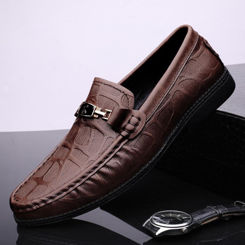 

Повседневная обувь из натуральной кожи для мужчин, брендовые туфли для вождения, удобные мужские мокасины, универсальные мокасины, высокое качество, мужские туфли на плоской подошве 46 коричневый