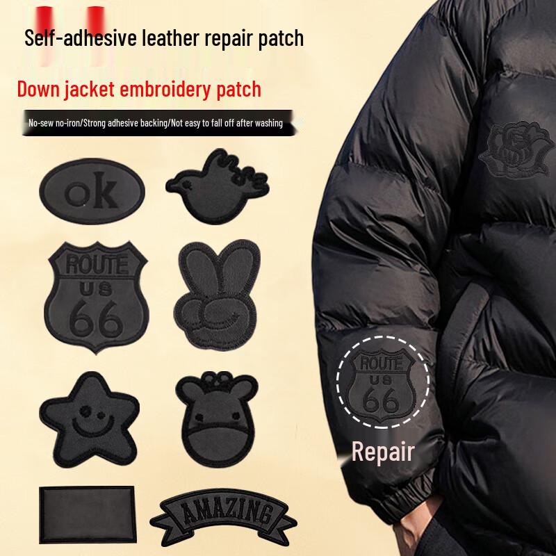 Självhäftande tyglappar för reparation utan sömnad