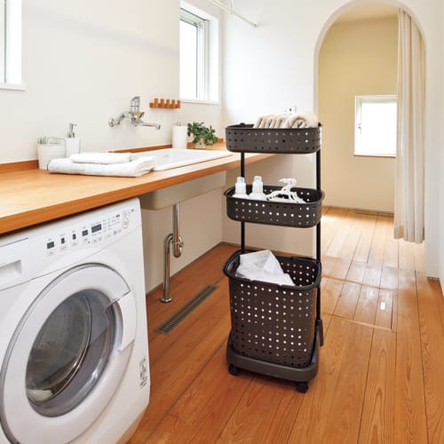 Recair Laundry Basket, 3 Tiers, Dark Brown