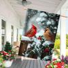 1pc Double-Sided Polyester Garden Flag, Winter Snow Red Bishop Design, Outdoor Lawn & Courtyard Decor, Festive Holiday Banner, No Power Required