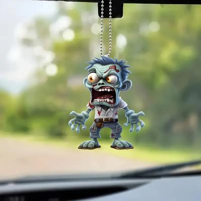 1 ks hororová postava 2D plochý přívěsek na auto zpětné zrcátko závěsná dekorace hororová filmová postava příslušenství halloweenská dekorace na vánoční večírek