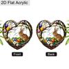 Acrylic Heart-Shaped Easter Bunny Suncatcher Stained Glass Effect Window Hanging Ornament Easter Lover Gifts
