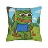 Sad Pepes Frog Hot Square Pillow Case Funny Meme Cushion Cover Novelty Zippered Decor Throw Pillow Case Cover for Seat 18"