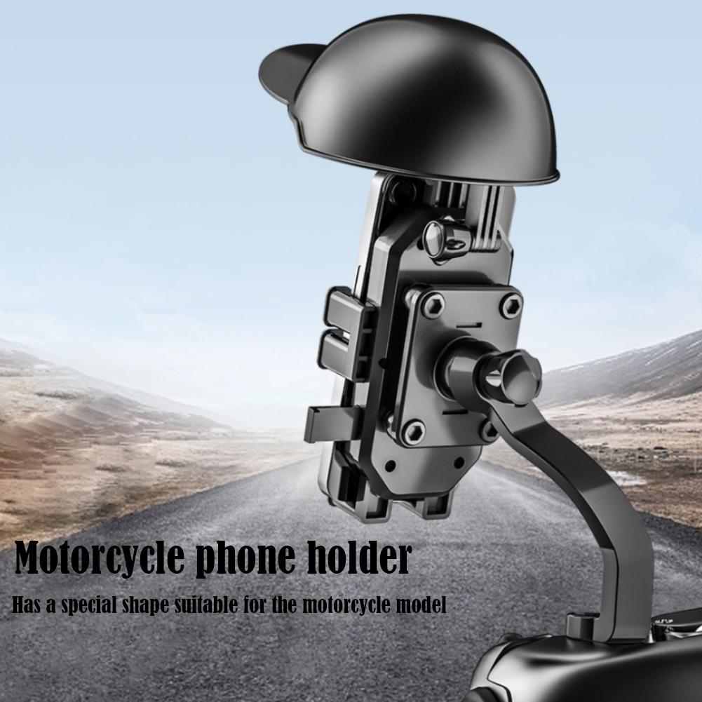 Small Helmet Rider Electric Bicycle Navigation Holder Sunshade Motorcycle Handle Mount Rainproof Bicycle Umbrella Phone Bracket