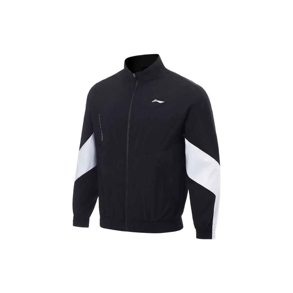 Li-Ning Fitness Series Color Block Sports Jacket Men Jackets Black AFDT385-6