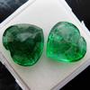 Heart Cut Pair Natural Emerald 18.56 Carat CERTIFIED Colombian Loose Gemstone