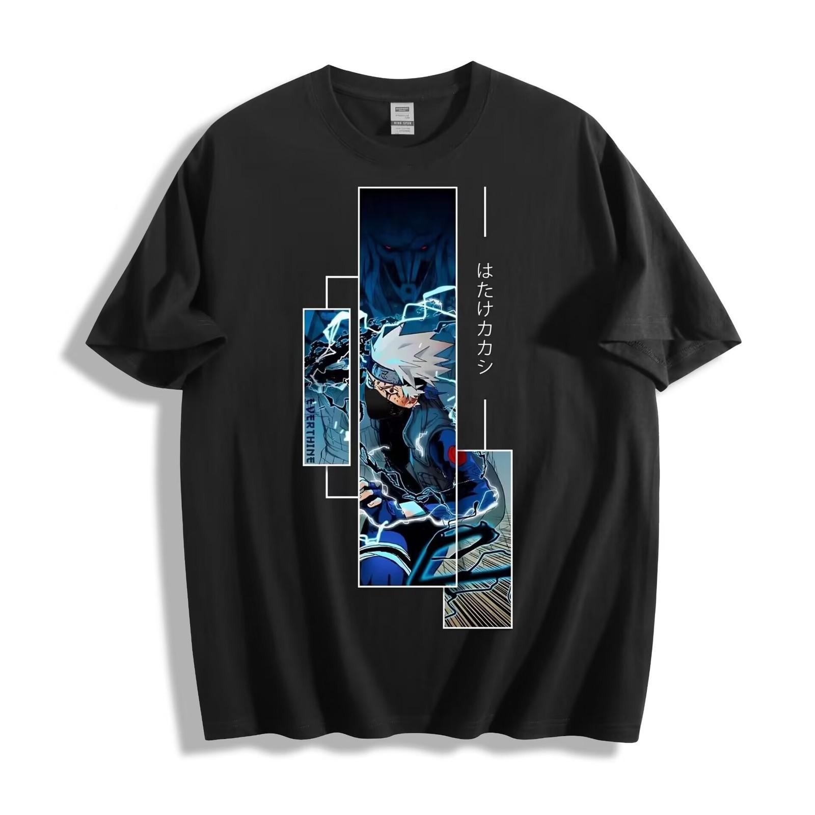 Naruto Kakashi Hatake Lightning Style T-Shirt Mens Womens Tees Top - Ninja Anime Graphic Tee XL