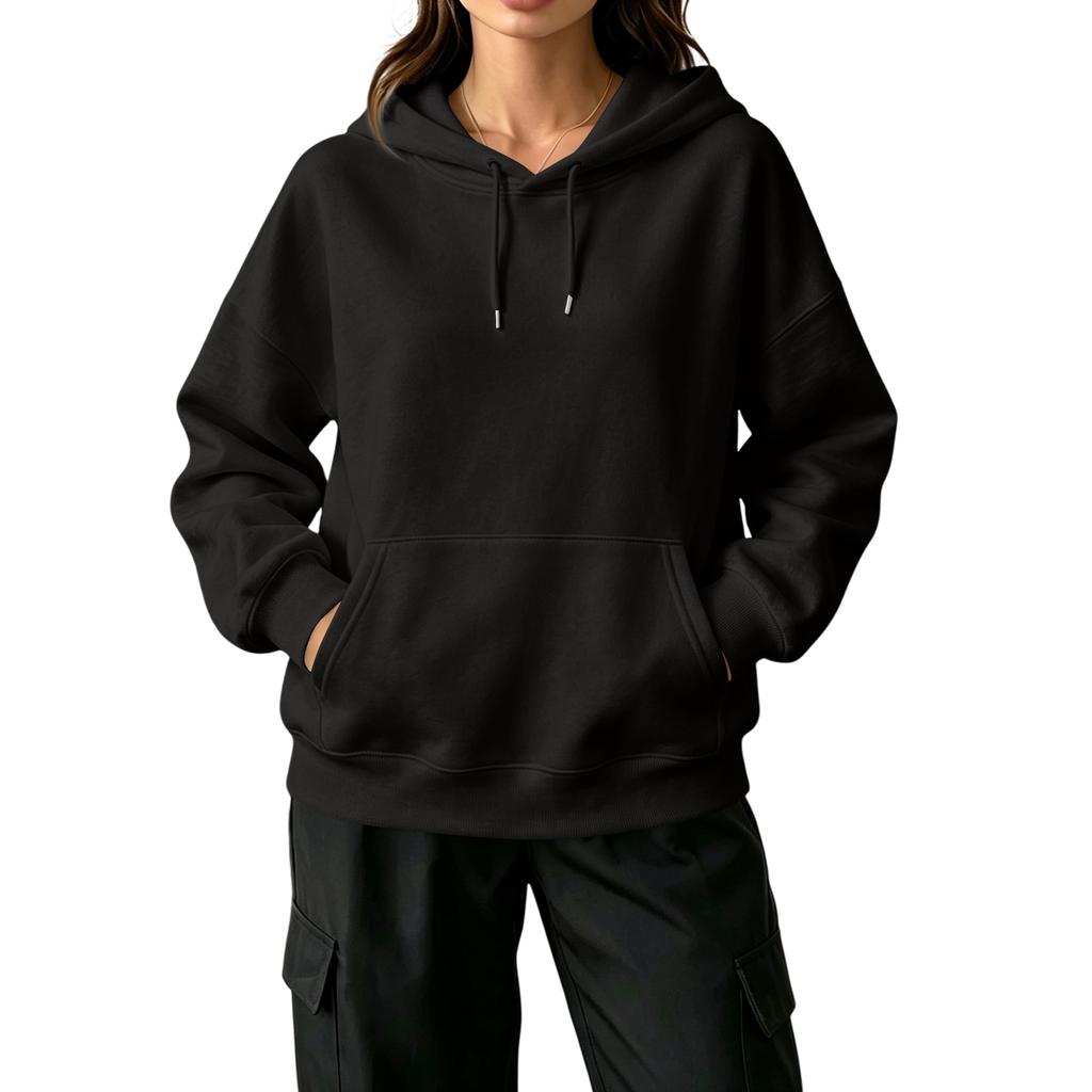 Women's Casual Drawstring Hoodie with Pockets for Everyday Wear