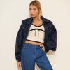 Vintage Faux Leather Jacket Loose Drop Shoulder Zip Up Streetwear Cropped Coat Women