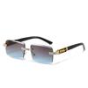 Luxe Strass Zonnebril Dames Heren Feest Rechthoekig Flits Cheetah Diamant Uv400 Zonnebril