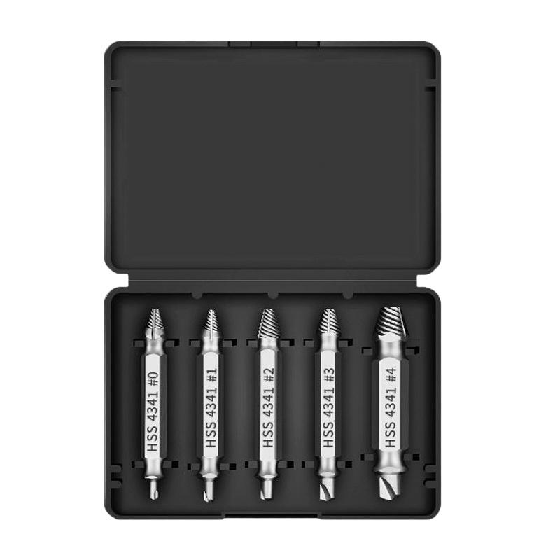 5Pcs Damaged Screw Extractor Set HSS Drill Bit Stripped Broken Remover Small Easily Quickly Take Out Kit Easy Demolition Power