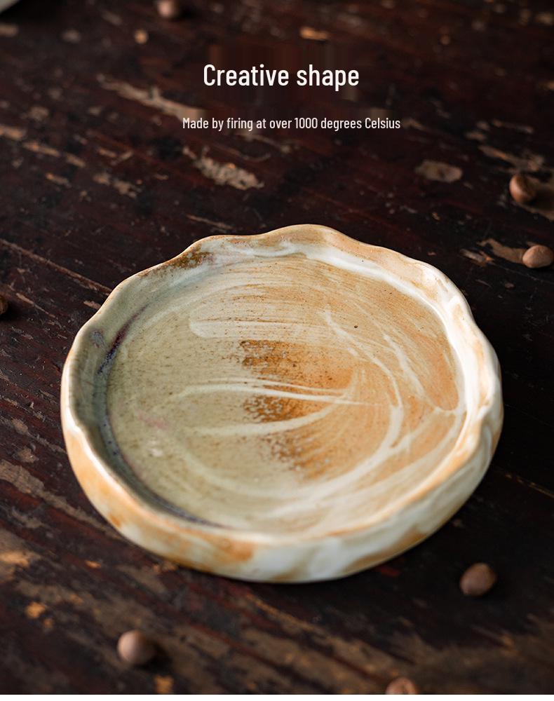 Retro Ceramic Kiln-Glazed Mug & Saucer - Customizable Logo