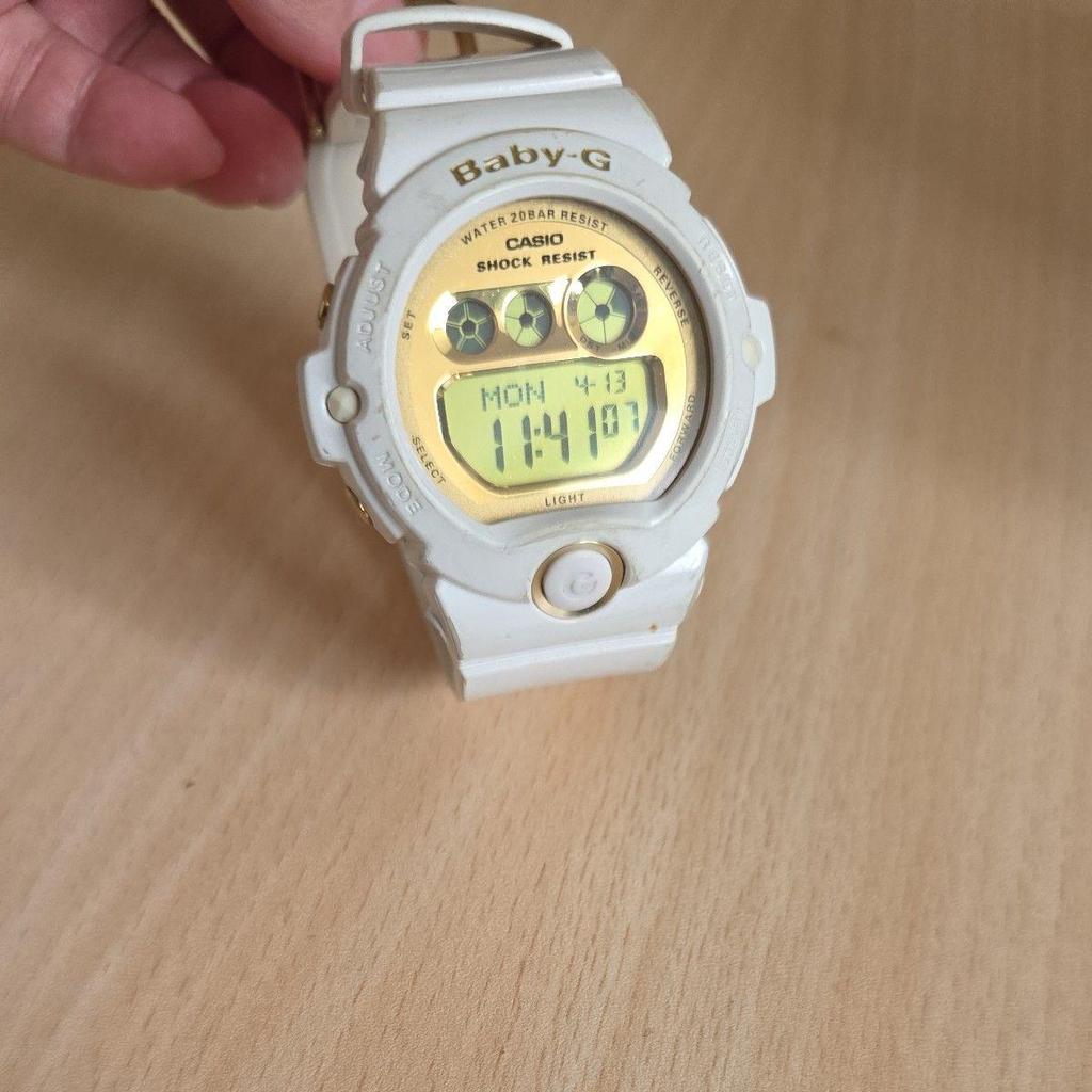 Used CASIO Baby-G Digital Watch White SHOCK RESIST