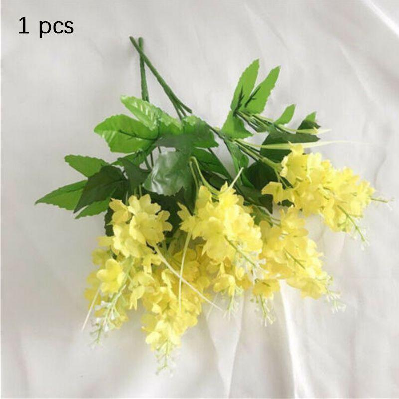 Beautiful 5 Heads Artificial Hyacinth Fake Silk Flowers Bouquet For Wedding And Home Decor
