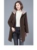 2024 Women Autumn Winter Thickened Cotton Padded Parker Jacket Mid Length Coat for Middle Aged