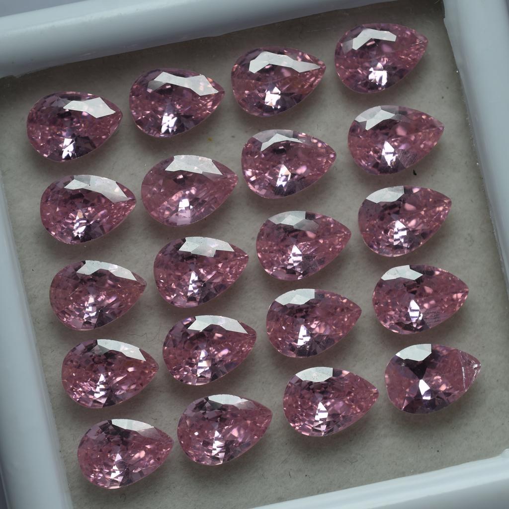 9 PCS Natural Pink Ceylon Sapphire Pear Cut Loose Gemstone CERTIFIED Lot 6x5 MM RS-030