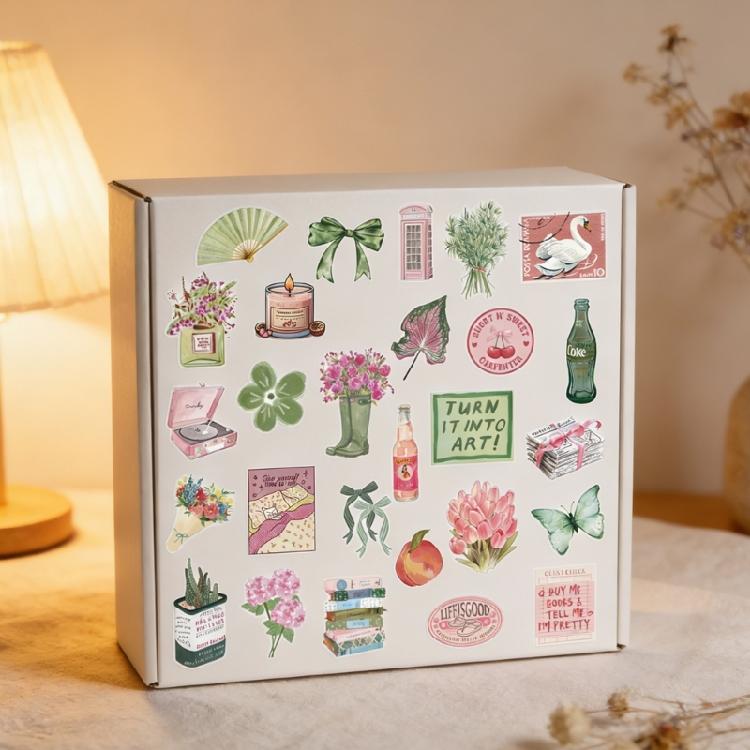 50Pcs Scrapbooking Decorative Sticker Adhesive Sticker for Scrapbooking Journal Laptop Phone Case Bike Embellishment
