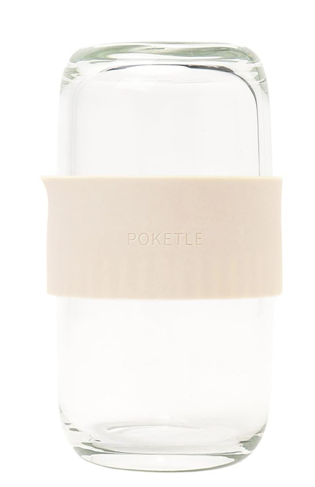

POKETLE Glass Teapot Set with Silicone 120ml Dishwasher Vidro Calm Ivory Filter, Capacity, Safe, BPA-Free, слоновая кость