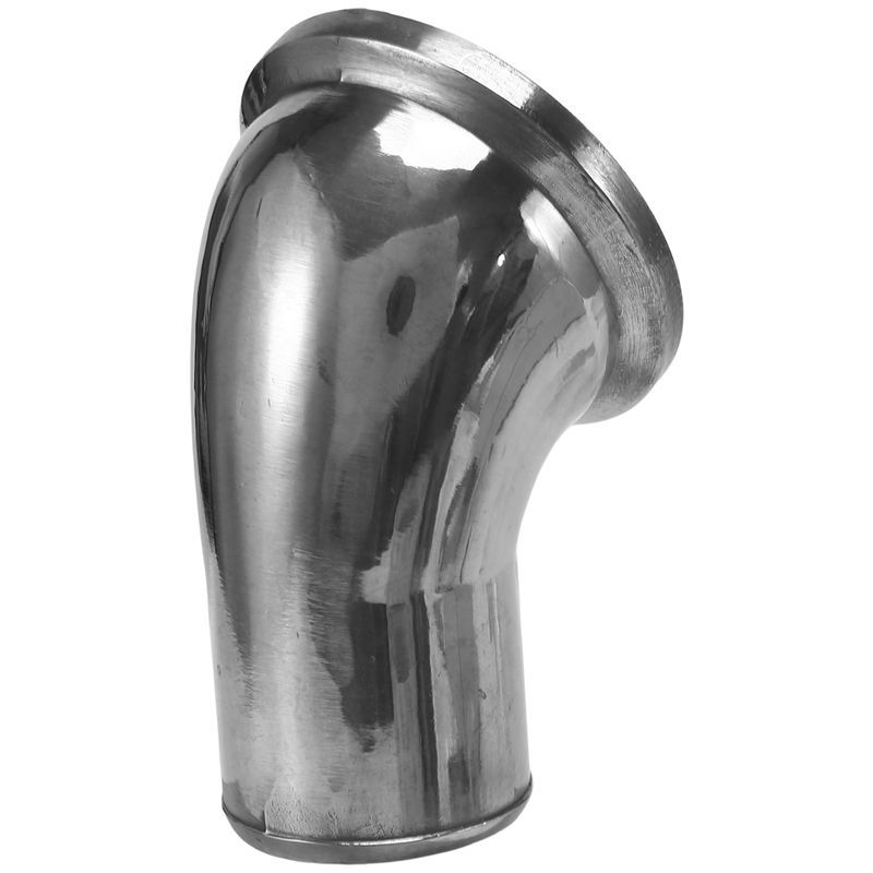 Authentic SBC BBC 45° Swivel Polished Water Neck Thermostat Housing For Chevy V8 350 454, Silver