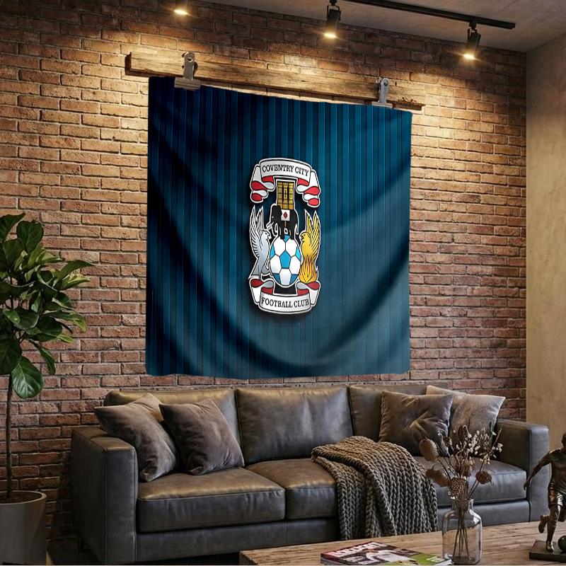 Coventry City Crest Design Tapestry Playroom Tapestry, Accessories for Bedroom,Livingroom, dormitory Room Wall Decor Fan Birthday Gifts