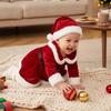 Baby Girls Velvet Christmas Bodysuit Dress for Infant Toddler Holiday Party Outfit