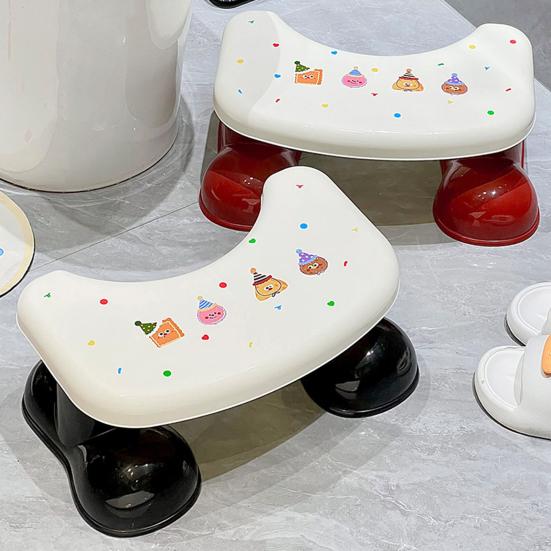 Toilet Stool Adults Squatting Toilet Stool with Anti-Slip Pads PP Plastic Bathroom Step Stool Portable Potty Stool