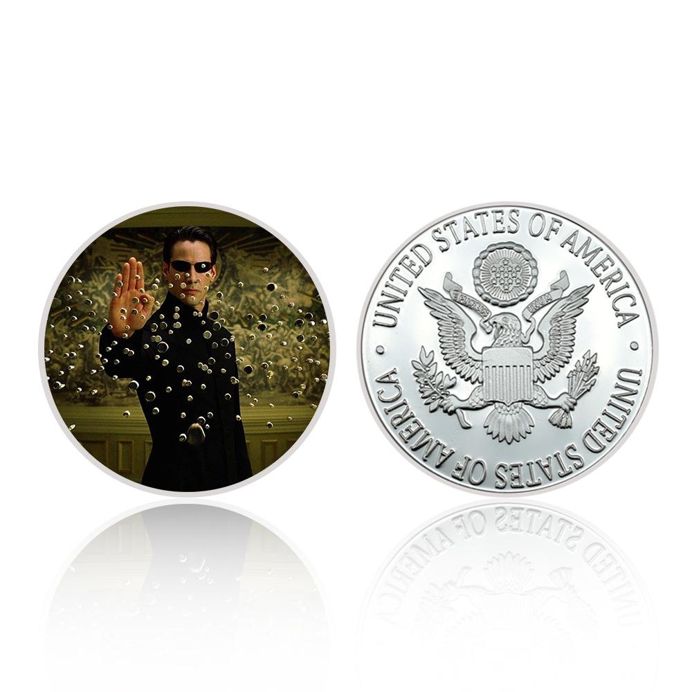 

4 classic commemorative coins, famous American movie gold and silver challenge coins