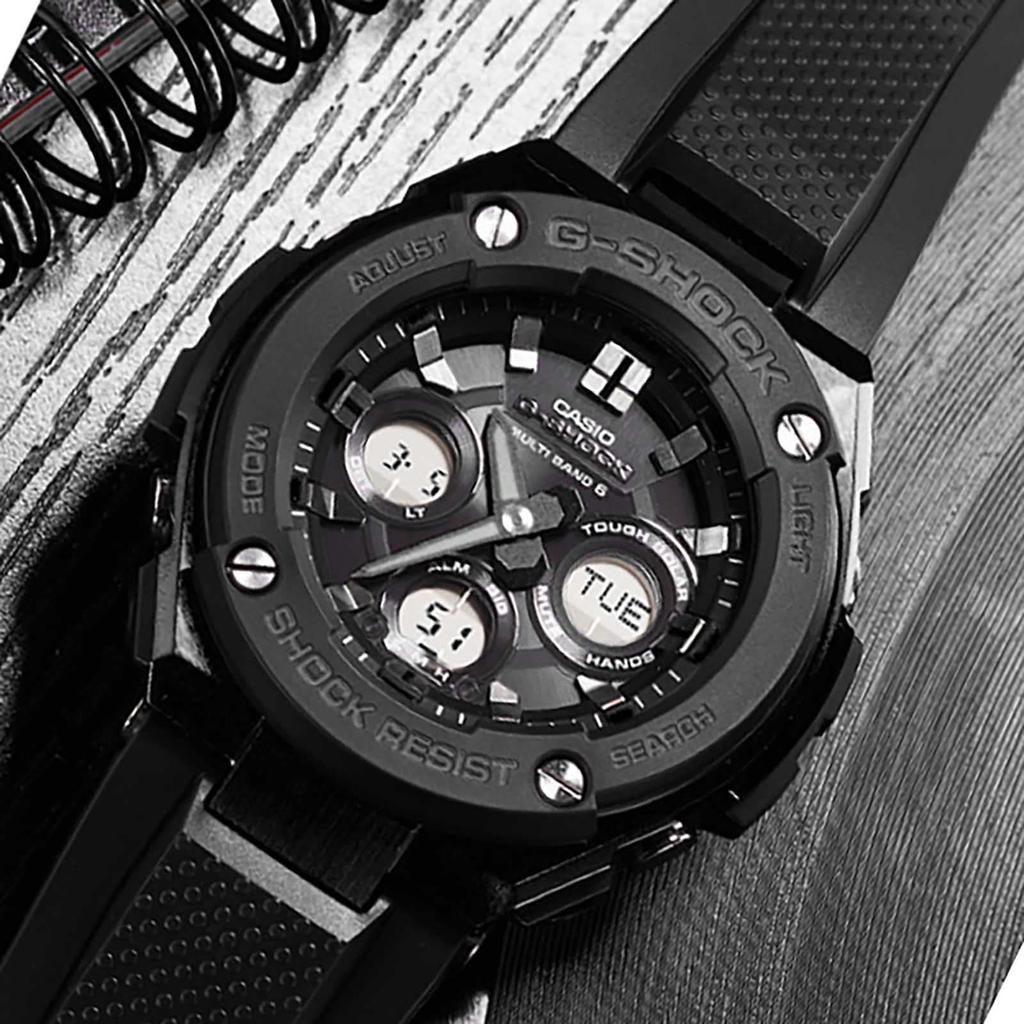 Correa de Reloj Correa Genuina Compatible Correa Impermeable Casio G-SHOCK GST-S210 GST-W110 GST-W100 GST-S110 GST-S100 GST-B100 GST-S300 (Negro)