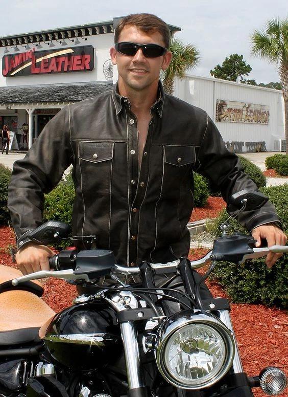 

Мотоциклетная Байкерская Одежда Мужская Кожаная Рубашка Ручной Работы Натуральная Мягкая Натуральная Овечья Кожа Стильная Черная Повседневная 3XL чёрный