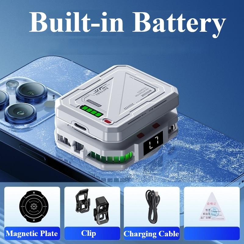TH10 Semiconductor Phone Cooler Radiator 4800mAh Long-Lasting Ice Cooling Power Adjustable Magnetic & Clip-on for Phone Gaming