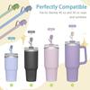 Replacement Long Silicone Straw With Straw Cover,Compatible with Stanley 40/30 oz Cup Tumbler,Cleaning Brush Stanley Accessories